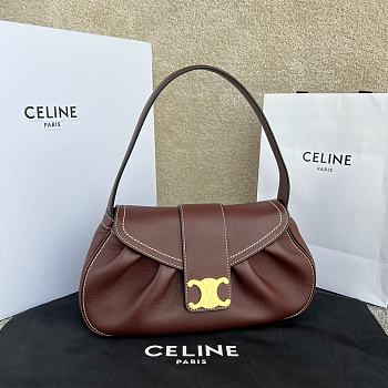 Celine Polly Bag Calfskin Brown Leather - 33x19x9cm