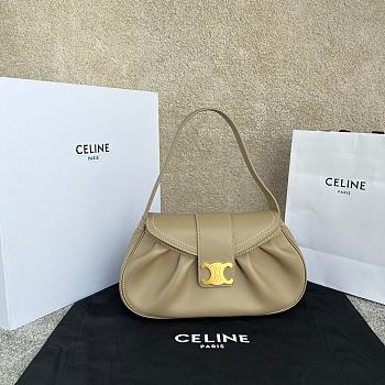 Celine Polly Bag Calfskin Beige Leather - 33x19x9cm