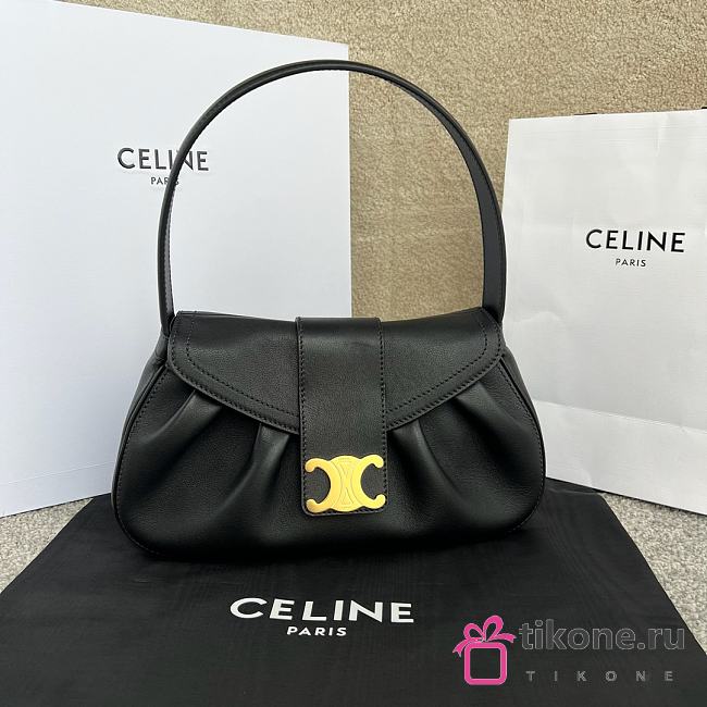 Celine Polly Bag Calfskin Black Leather - 33x19x9cm - 1