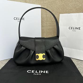 Celine Polly Bag Calfskin Black Leather - 33x19x9cm