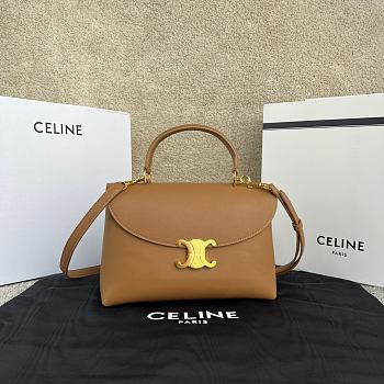 Celine Medium Nino Bag In Supple Grained Calfskin Brown - 25x17.5x10cm