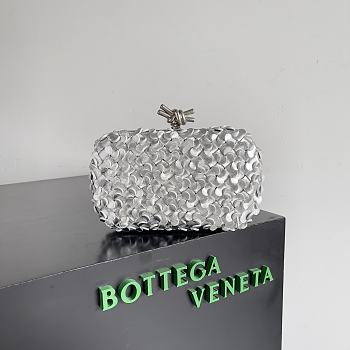 Bottega Veneta Full Silver Knot Minaudiere - 20.5x6x12.5cm