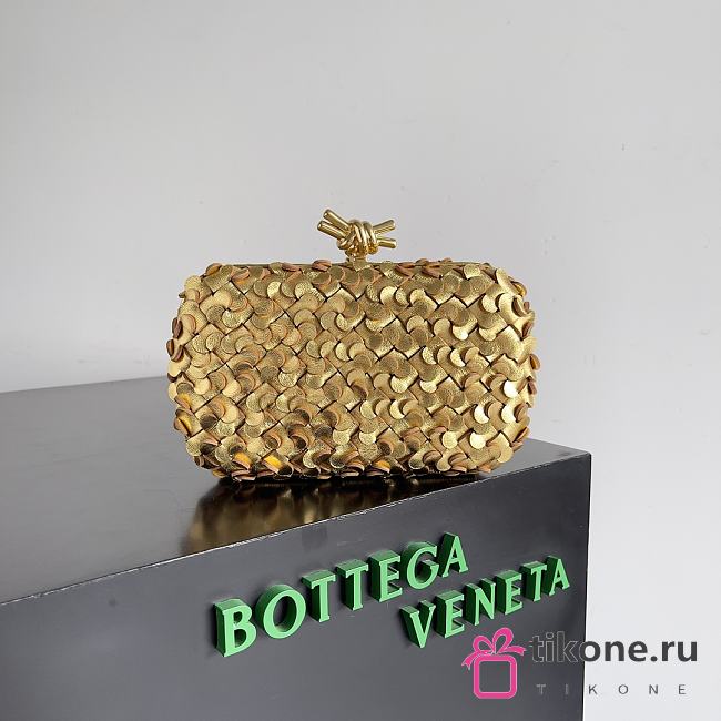 Bottega Veneta Full Gold Knot Minaudiere - 20.5x6x12.5cm - 1