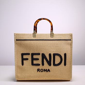 Fendi Sunshine Medium Natural Basket Bag - 35x17x31cm