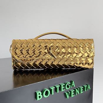 Bottega Veneta Long Clutch Bag In Gold - 31x13x3cm