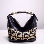 Fendi Raffia & Leather Zucca Cooler Bag - 35x22x18cm - 1