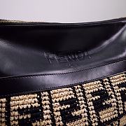 Fendi Raffia & Leather Zucca Cooler Bag - 35x22x18cm - 2