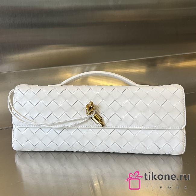 Bottega Veneta Long Clutch Bag In White - 31x13x3cm - 1