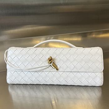 Bottega Veneta Long Clutch Bag In White - 31x13x3cm