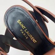 YSL Calfskin 85 Platform Espadrille Wedge Brown Sandals  - 5