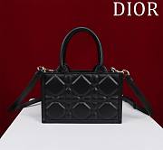 Dior Mini Book Tote In Black Leather - 22x13x7.5cm - 5