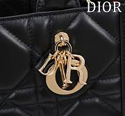 Dior Mini Book Tote In Black Leather - 22x13x7.5cm - 3