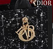 Dior Mini Book Tote In Black Cannage Tweed - 22x13x7.5cm - 2