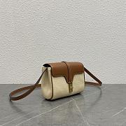 Celine Mini Soft 16 In Brown & Natural Canvas - 18x12.5x6cm - 4