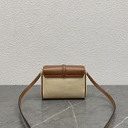 Celine Mini Soft 16 In Brown & Natural Canvas - 18x12.5x6cm - 2