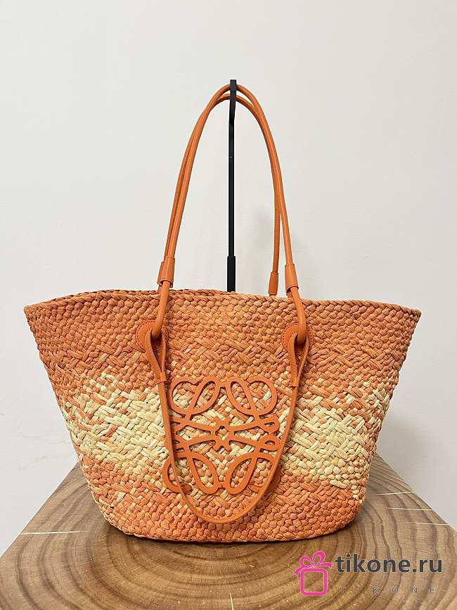 Loewe Anagram Basket Bag In Orange - 46x24x15cm - 1