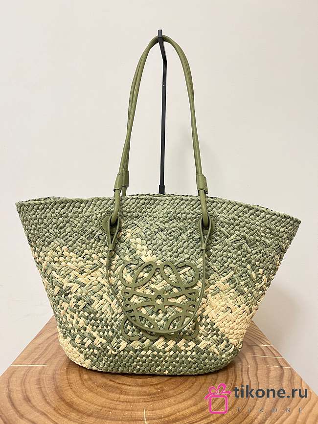 Loewe Anagram Basket Bag In Olive - 46x24x15cm - 1