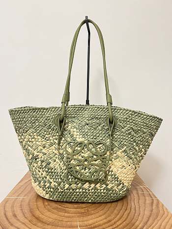 Loewe Anagram Basket Bag In Olive - 46x24x15cm