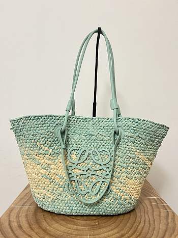 Loewe Anagram Basket Bag In Blue - 46x24x15cm