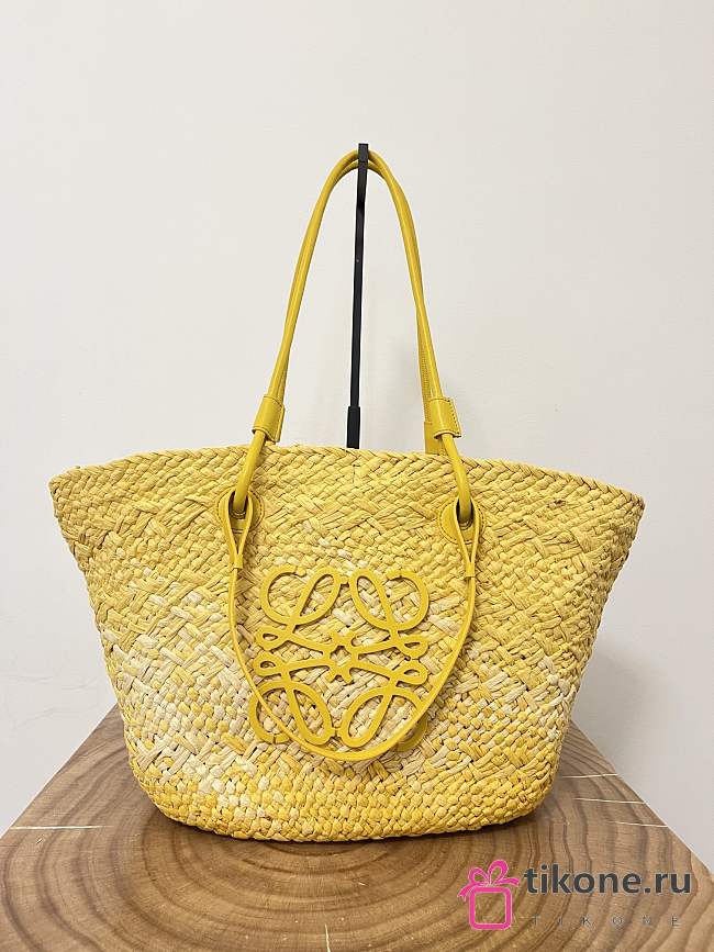 Loewe Anagram Basket Bag In Yellow - 46x24x15cm - 1