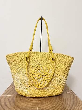 Loewe Anagram Basket Bag In Yellow - 46x24x15cm