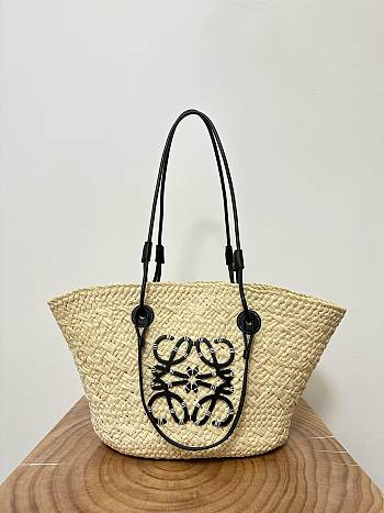 Loewe Anagram Basket Bag In Black - 46x24x15cm