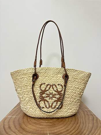 Loewe Anagram Basket Bag In Dark Brown - 46x24x15cm