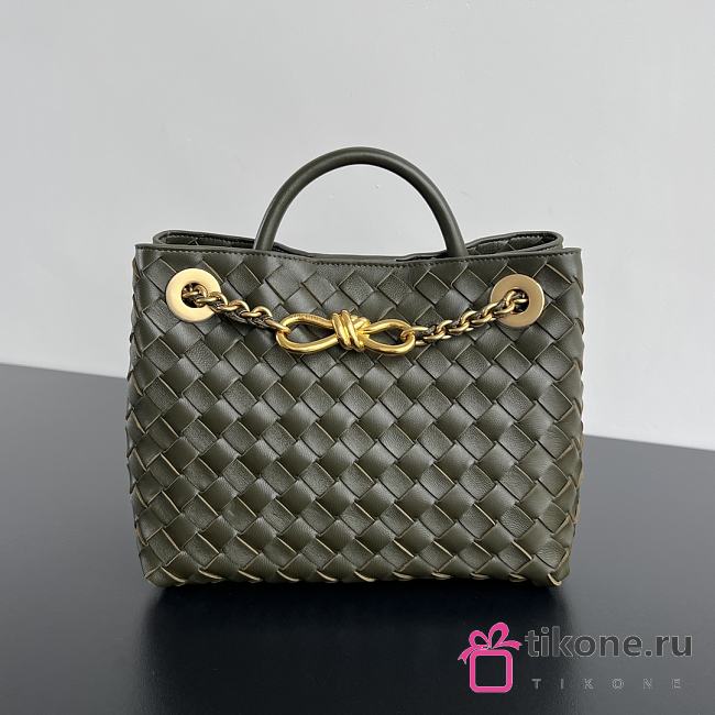 Bottega Veneta Small Andiamo With Chain Kaki - 25x22x10.5cm - 1