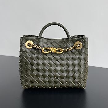 Bottega Veneta Small Andiamo With Chain Kaki - 25x22x10.5cm