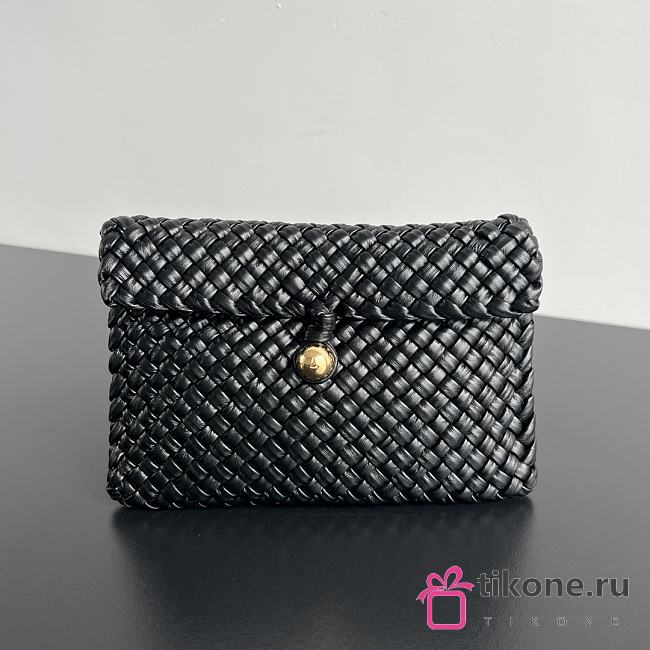 Bottega Veneta Black Envelope Clutch - 20x15x5cm - 1