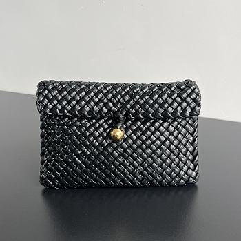 Bottega Veneta Black Envelope Clutch - 20x15x5cm