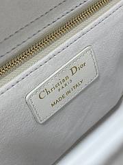 Dior Lady White Leather Butterfly Embroidered Bag - 24x20x11cm - 5