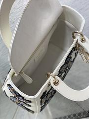 Dior Lady White Leather Butterfly Embroidered Bag - 24x20x11cm - 2