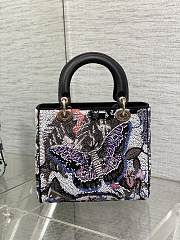 Dior Lady Black Butterfly Beaded Bag - 24x20x11cm - 4