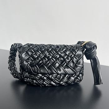 Bottega Veneta Black Kalimero Citta Shoulder Bag - 25x18x5.5cm