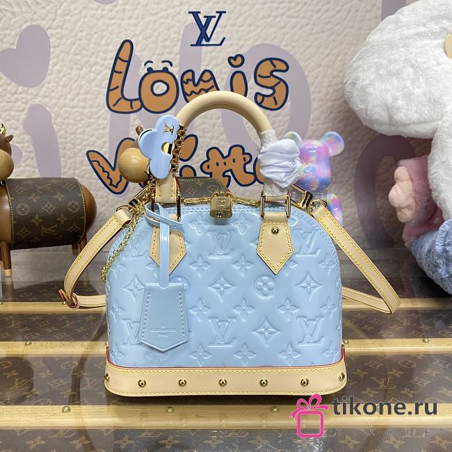 Louis Vuitton M24062 Vernis Nano Blue Alma Chain - 23.5x17.5x11.5cm - 1