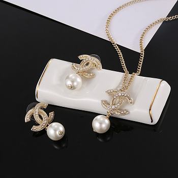 Chanel Necklace And Earrings Set