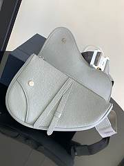 Dior Saddle Bag In Grey Leather - 26x19x4.5cm - 2