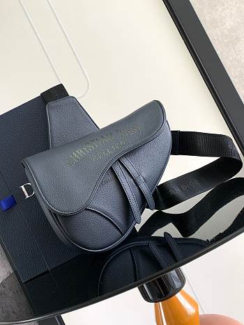 Dior Saddle Bag In Black Leather - 26x19x4.5cm