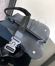 Dior Saddle Bag In Black Leather - 26x19x4.5cm - 3