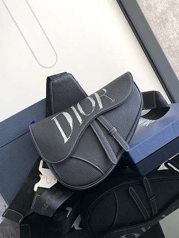 Dior And Shawn Black Saddle Bag - 20x28.6x5cm