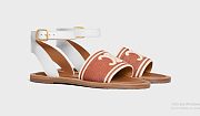 Celine Lympia Sandals In Triomphe Jacquard Canvas & Calfskin  - 1