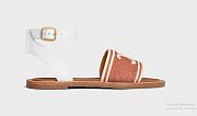 Celine Lympia Sandals In Triomphe Jacquard Canvas & Calfskin  - 4