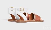 Celine Lympia Sandals In Triomphe Jacquard Canvas & Calfskin  - 3