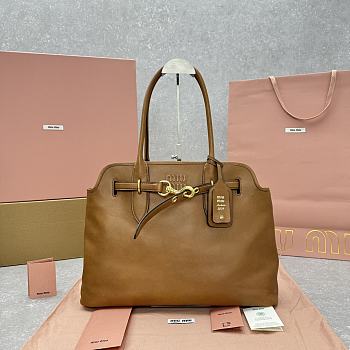 Miu Miu Brown Nappa-leather Tote Bag - 40x30x13cm
