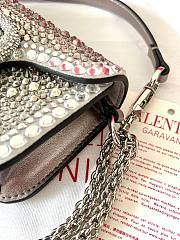 Valentino Vlogo Sequin Silver Bag - 19x10.5x5cm - 2