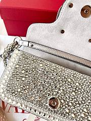 Valentino Vlogo Sequin Silver Bag - 19x10.5x5cm - 3