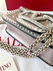 Valentino Vlogo Sequin Silver Bag - 19x10.5x5cm - 5