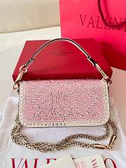 Valentino Vlogo Sequin Pink Bag - 19x10.5x5cm - 2