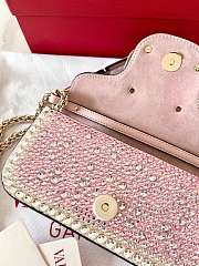 Valentino Vlogo Sequin Pink Bag - 19x10.5x5cm - 3